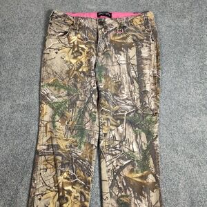 Realtree Camo Pants Pink Lined Waistband Hunting Outdoors Women's Size